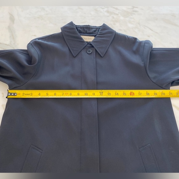 CALVIN KLEIN COLLECTION LIGHTWEIGHT SILK COAT 6 - Picture 10 of 16